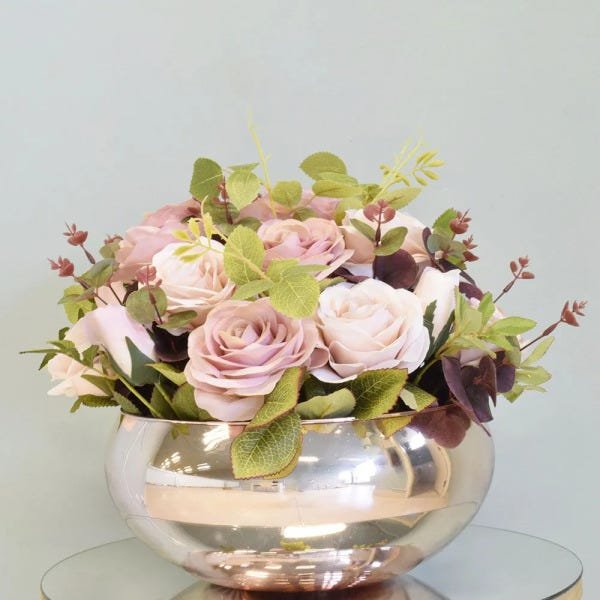 Flores artificiais Arranjo de Flores Rosas Artificial no Vaso Rose Gold|Linha permanente Formosinha - 1
