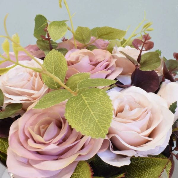 Flores artificiais Arranjo de Flores Rosas Artificial no Vaso Rose Gold|Linha permanente Formosinha - 3
