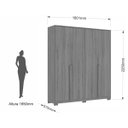 Ver imagem 3 de Guarda Roupa com 4 Portas de Abrir e 2 Gavetas em Mdp e Mdf - Cores - Jolie - Robel Móveis - Camarú/