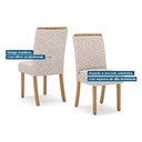 Ver imagem 3 de Conjunto: Mesa Sala Jantar Yara C/ Tampo Madeirado C/ Vidro Reto 160x90cm e 6 Cadeiras Malu Nature/