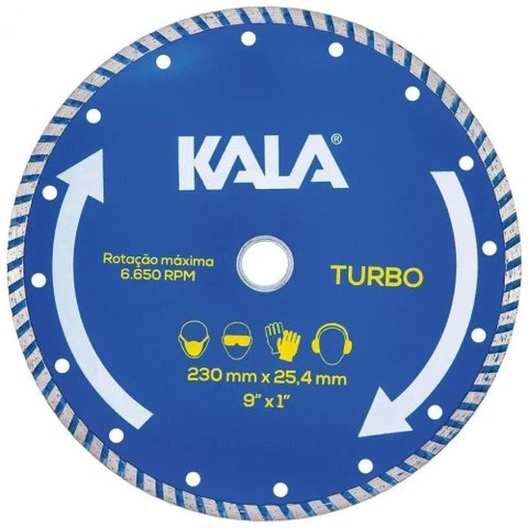 Disco Diamantado Turbo para Corte 871834 230x25,4mm Alta Precisao Kala