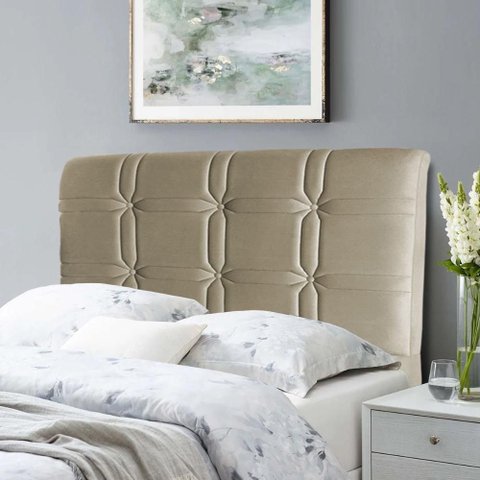 Cabeceira Cama Box Solteiro 90cm Suede Velut Bege - King House
