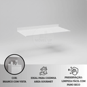 Ver imagem 4 de Tampo de Cozinha Branco C/ Vista 120x51cm P/ Balcão de Pia Armário Cooktop em Madeira Resistente
