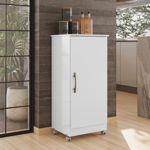 Armário Multiuso Lírio 49cm 1 Porta Branco Moval