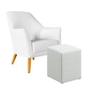 Ver imagem 1 de Poltrona Orion com Puff Izar Courino Branco Aradecor