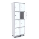 Ver imagem 1 de ROUPEIRO DE AÇO 2M 08 PORTAS PITÃO PANDIN - CINZA/BRANCO GRP 502/8 DI