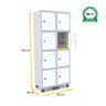 ROUPEIRO DE AÇO 2M 08 PORTAS PITÃO PANDIN - CINZA/BRANCO GRP 502/8 DI - 2