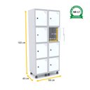 Ver imagem 2 de ROUPEIRO DE AÇO 2M 08 PORTAS PITÃO PANDIN - CINZA/BRANCO GRP 502/8 DI
