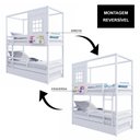 Ver imagem 6 de Treliche Casinha Reta com Grade Removível Madeira Maciça Branco Housin