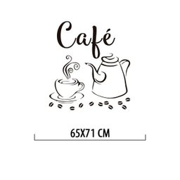 Adesivo Decorativo Parede Cozinha - Café com Bule - 4
