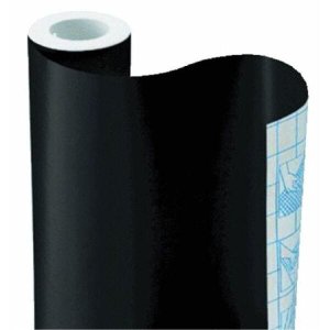 Adesivo Lousa Quadro Negro, Preto Fosco, 200 x 50 cm + 4 Giz