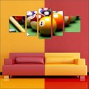 Ver imagem 3 de Quadro Decorativo Sinuca Bilhar Salas De Jogos Interiores Mosaico 5 Peças Com Moldura