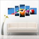 Ver imagem 1 de Quadro Decorativo Sinuca Bilhar Salas De Jogos Interiores Mosaico 5 Peças Com Moldura