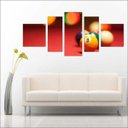 Ver imagem 3 de Quadro Decorativo Sinuca Bilhar Salas De Jogos Interiores Mosaico 5 Peças Com Moldura