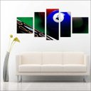 Ver imagem 2 de Quadro Decorativo Sinuca Bilhar Salas De Jogos Interiores Mosaico 5 Peças Com Moldura
