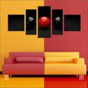 Ver imagem 2 de Quadro Decorativo Sinuca Bilhar Salas De Jogos Interiores Mosaico 5 Peças Com Moldura
