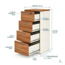 Ver imagem 2 de Arquivo 04 Gavetas Pasta Suspensa – 1,28×0,46×0,45m Nogal Sevilha/Branco – 34314