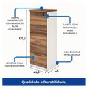 Ver imagem 3 de Arquivo 04 Gavetas Pasta Suspensa – 1,28×0,46×0,45m Nogal Sevilha/Branco – 34314
