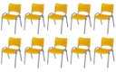 Ver imagem 2 de Cadeira Iso Base Cinza, Igreja, Escola, Escritório - Amarelo Kit 10 Peças