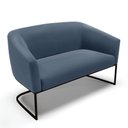 Ver imagem 4 de Sofá Namoradeira e Poltrona Base Industrial Preto Stella Suede D03 - D'Rossi Cor Azul Marinho