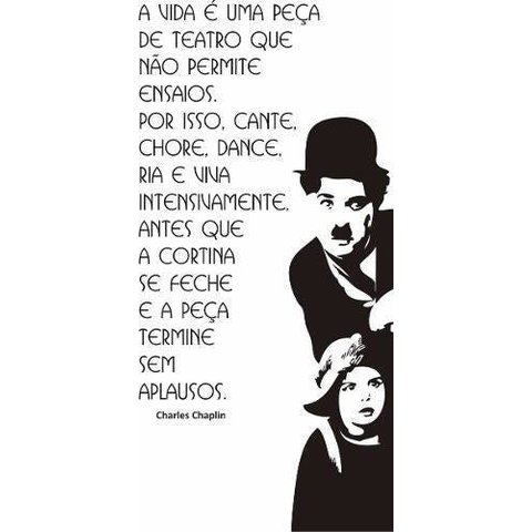 Adesivo Decorativo para Parede e Porta Charlie Chaplin