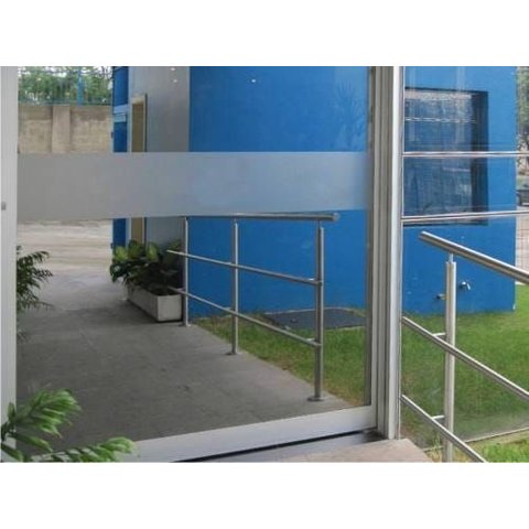 Faixa Decorativa e Segurança em Adesivo Jateado Liso para Portas de Vidro 100 X 10cm - 10 Peças