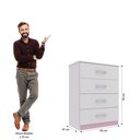 Ver imagem 4 de Cômoda para Quarto Infantil 5 Gavetas Maxi Branco/Rosa