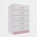 Ver imagem 3 de Cômoda para Quarto Infantil 5 Gavetas Maxi Branco/Rosa