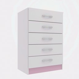 Cômoda para Quarto Infantil 5 Gavetas Maxi Branco/Rosa - 3 Cômoda para Quarto Infantil 5 Gavetas Maxi Branco/Rosa - 3