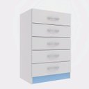 Ver imagem 3 de Cômoda para Quarto Infantil 5 Gavetas Maxi Branco/Azul