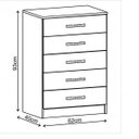 Ver imagem 4 de Cômoda para Quarto Infantil 5 Gavetas Maxi Branco/Azul