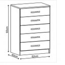 Ver imagem 4 de Cômoda para Quarto Infantil 5 Gavetas Maxi Branco/Azul