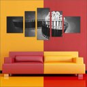 Ver imagem 4 de Quadro Decorativo Pipoca Filmes Cinema Salas Interiores Mosaico 5 Peças Com Moldura