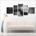 Ver imagem 3 de Quadro Decorativo Pipoca Filmes Cinema Salas Interiores Mosaico 5 Peças Com Moldura