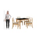 Ver imagem 3 de Conjunto Sala de Jantar Nara Kappesberg em Madeira Maciça com 4 Cadeiras Linho Fendi