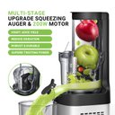 Ver imagem 3 de Amzchef Espremedor de Prensagem a Frio com Chute Largo para Frutas Inteiras (branco)