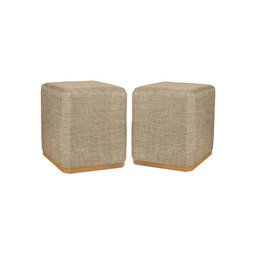 Kit Puff Quadrado Grande Cor Bege - 1