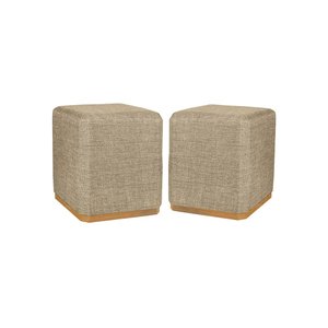 Kit Puff Quadrado Grande Cor Bege