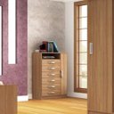 Ver imagem 1 de Cômoda Rack 1 Porta 6 Gavetas 1 Nicho Berlim Evidência Móveis