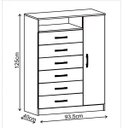 Ver imagem 3 de Cômoda Rack 1 Porta 6 Gavetas 1 Nicho Berlim Evidência Móveis