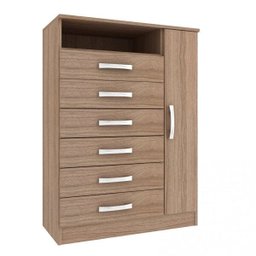 Cômoda Rack 1 Porta 6 Gavetas 1 Nicho Berlim Evidência Móveis - 2