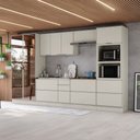 Ver imagem 1 de Cozinha Completa Fineze 8 Portas 8 Gavetas com Vidro 100% MDF Areia Hp/Cinamomo - Henn