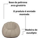 Ver imagem 7 de Kit 02 Poltrona Decorativa Concha Base Arco Giratória Veludo Cor:bege