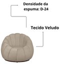 Ver imagem 6 de Kit 02 Poltrona Decorativa Concha Base Arco Giratória Veludo Cor:bege