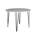 Ver imagem 4 de Mesa Jantar Redonda Branca Hairpin 90Cm Elen Base Ferro Preto - Preto