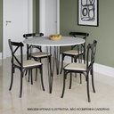 Ver imagem 3 de Mesa Jantar Redonda Branca Hairpin 90Cm Elen Base Ferro Preto - Preto
