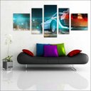 Ver imagem 5 de Quadro Decorativo De Volta Para O Futuro Delorean Salas Interiores Mosaico 5 Peças Com Moldura