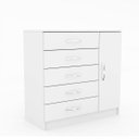 Ver imagem 3 de Cômoda Sapateira 1 Porta 5 Gavetas Zurique Branco