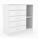 Ver imagem 6 de Cômoda Sapateira 1 Porta 5 Gavetas Zurique Branco