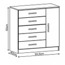 Ver imagem 4 de Cômoda Sapateira 1 Porta 5 Gavetas Zurique 